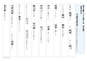 【光村図書】５年漢字プリント　３学期①